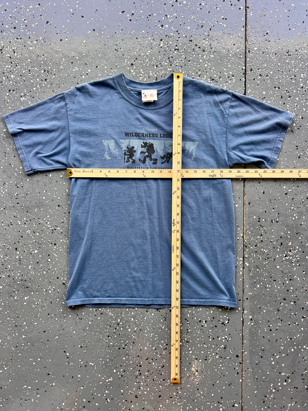 1434 - Navy Wilderness Lodge All-Terrain Exploration Mickey, Goofy, Pluto Tee - NT/M