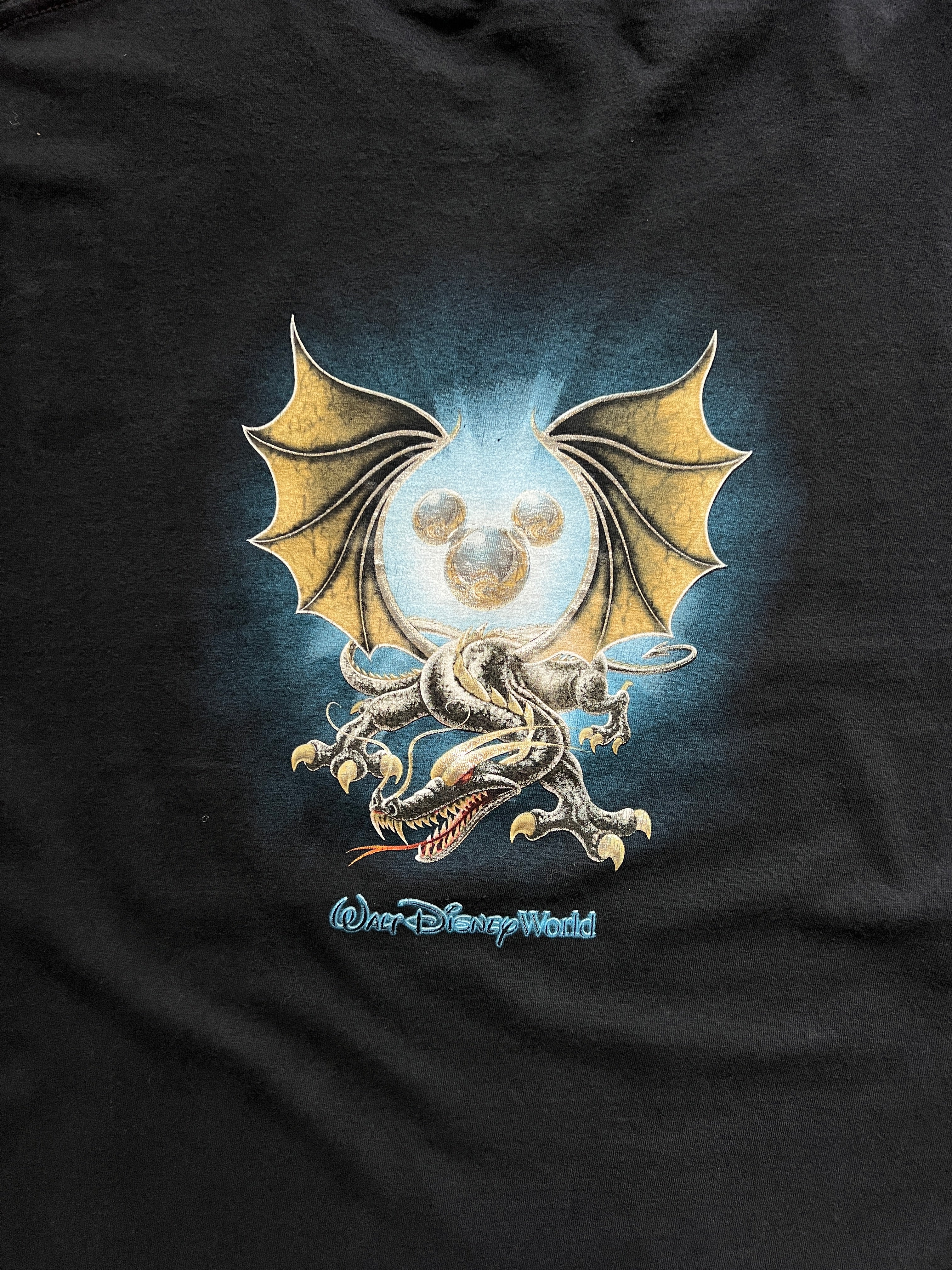 1220 -Black WDW Mickey Head Dragon Shirt - XL