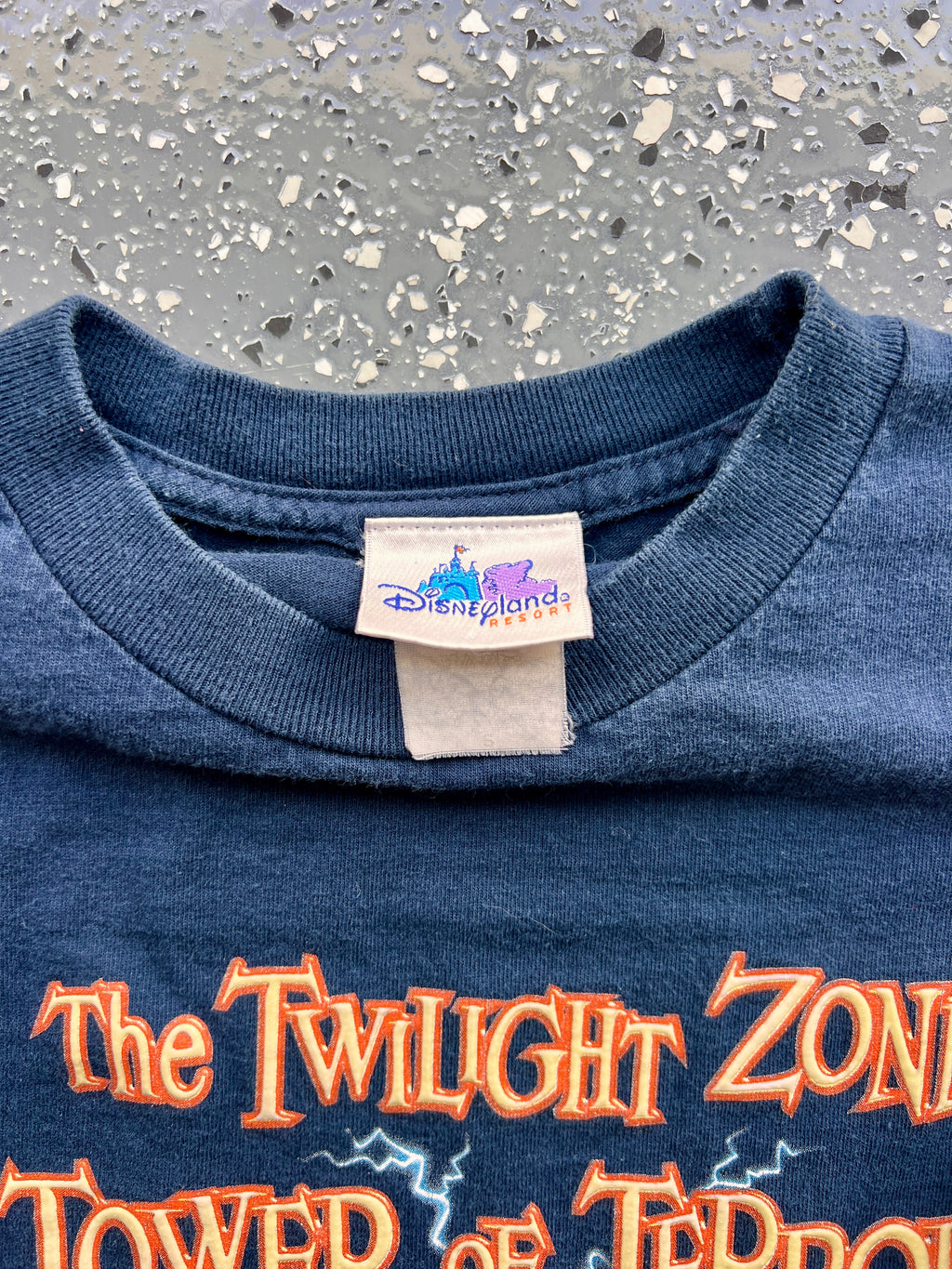 1424 - Navy Twilight Zone Tower of Terror Drop into the Zone Tee - S