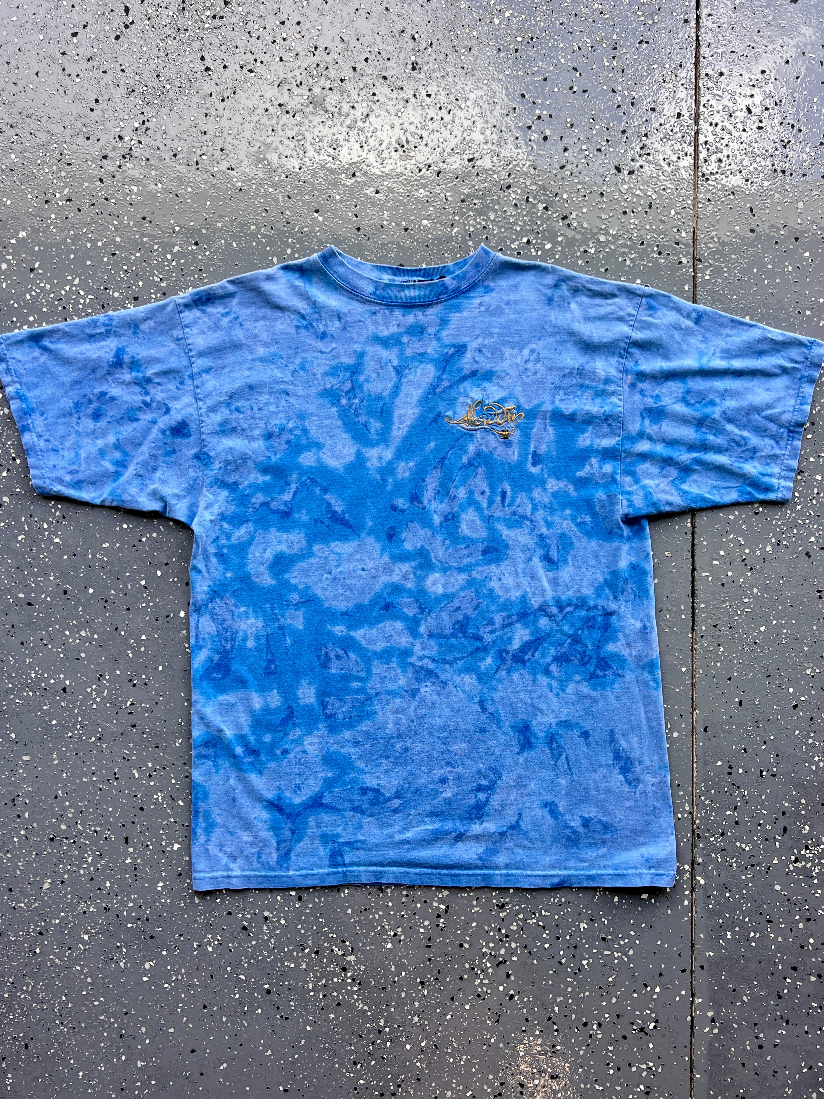 1436 - Blue Tie-Dye Embroidered Aladdin Pocket Tee - NT/XL