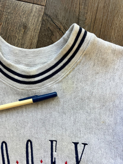 733 -Grey Embroidered Goofy Crewneck - M