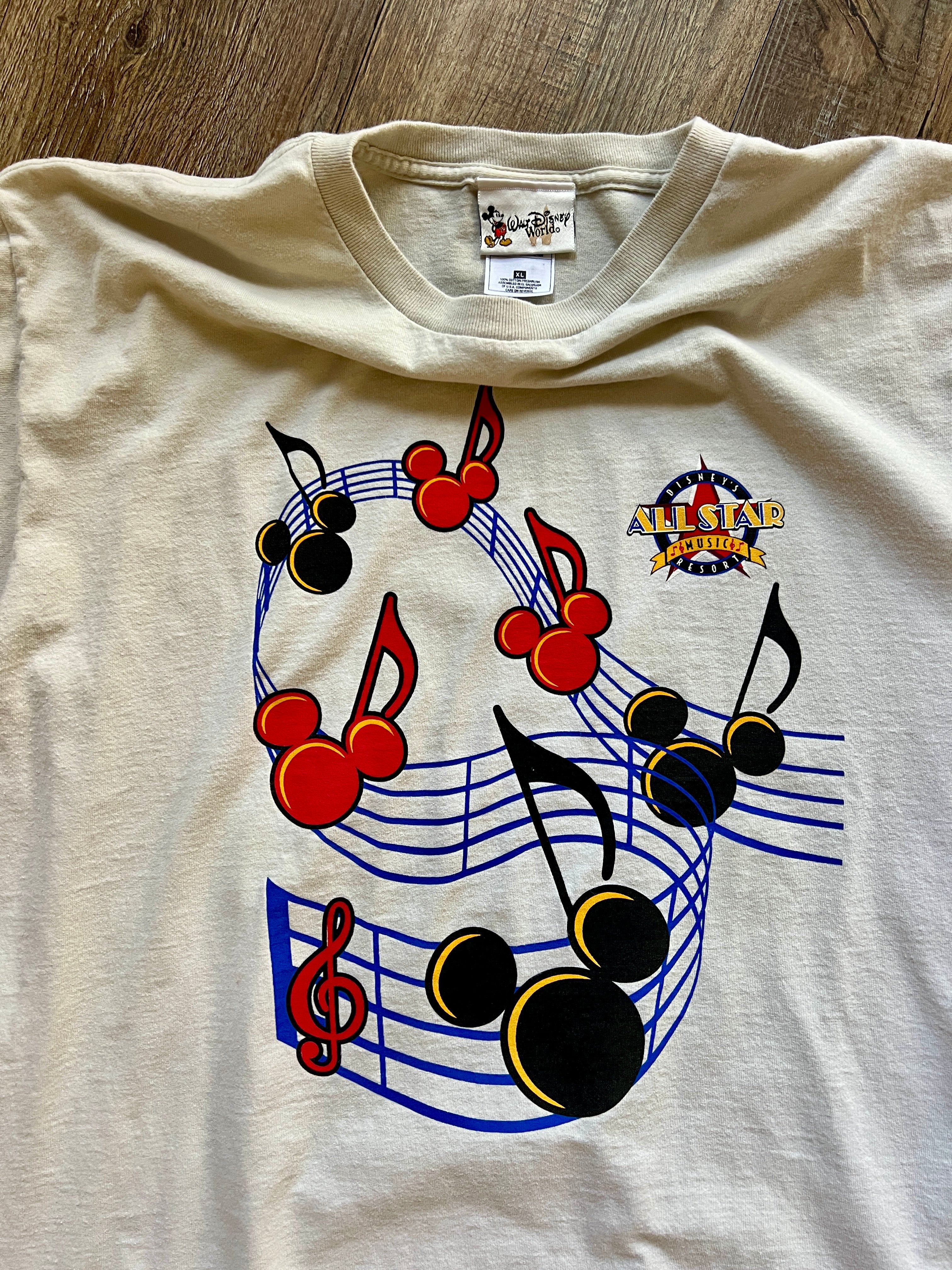1229 -Beige All-Star Music Resort Music Note Shirt - XL