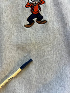 733 -Grey Embroidered Goofy Crewneck - M
