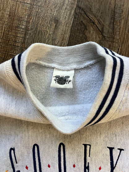 733 -Grey Embroidered Goofy Crewneck - M