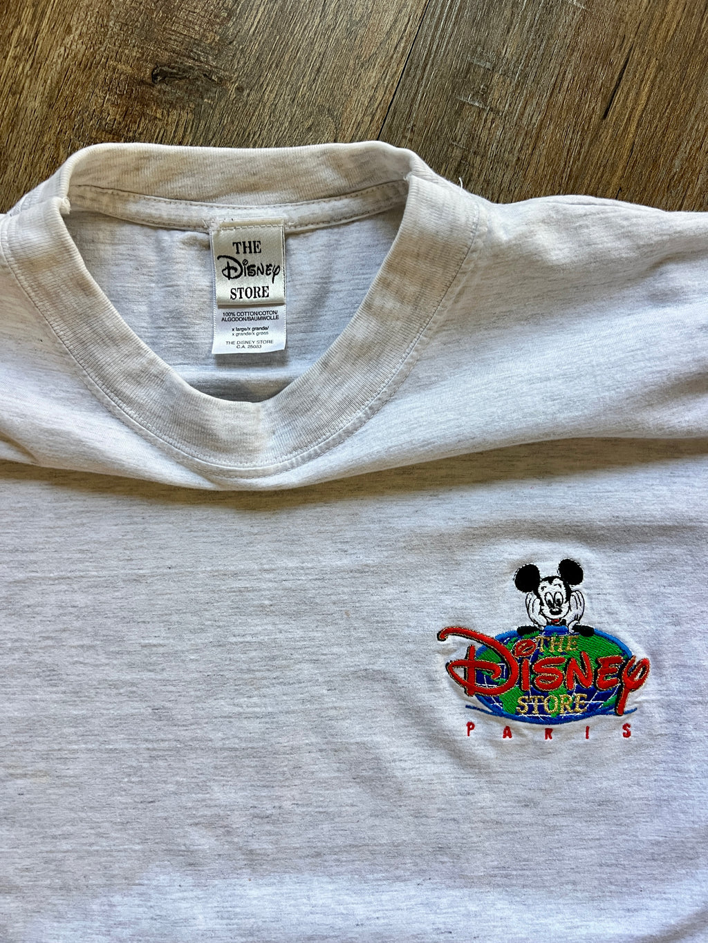 1230 -Grey Embroidered The Disney Store Paris Pocket Shirt - L