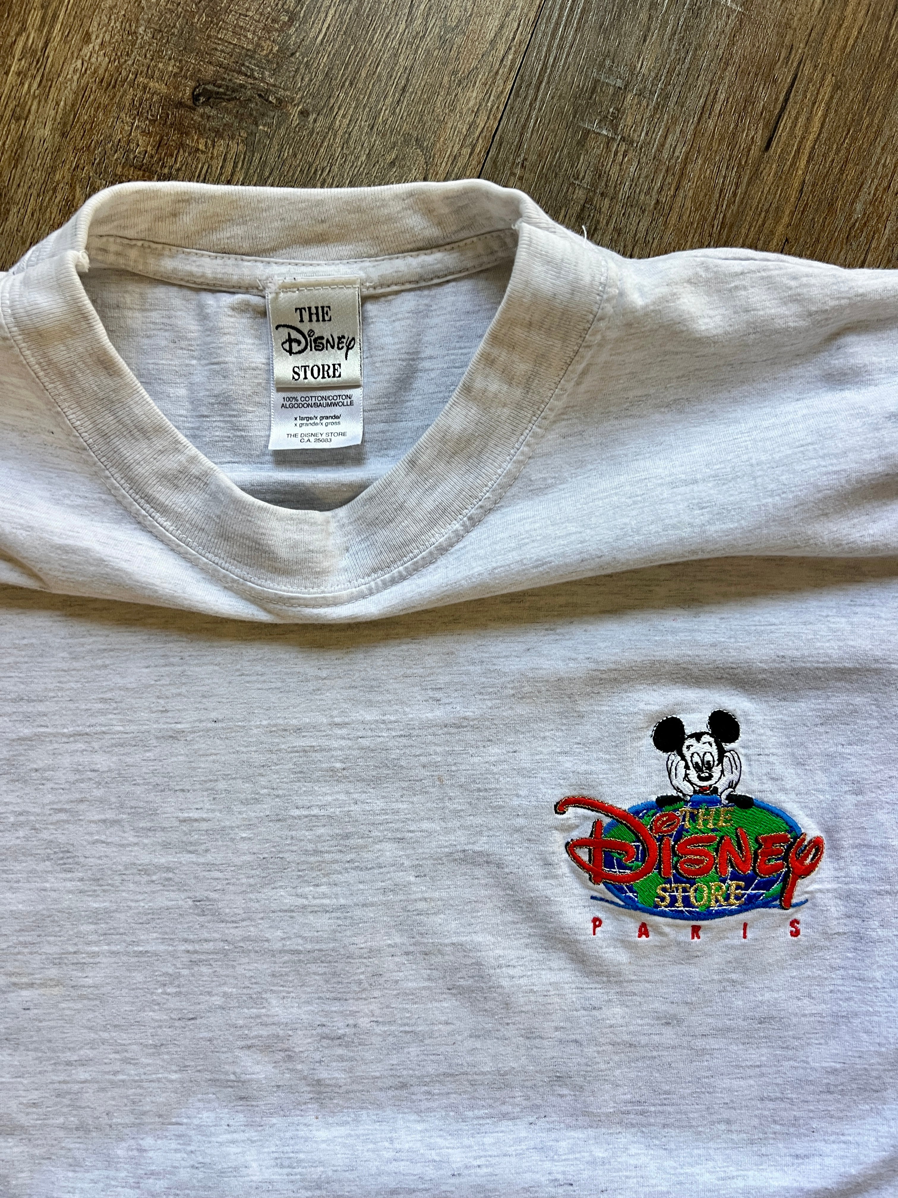 1230 -Grey Embroidered The Disney Store Paris Pocket Shirt - L