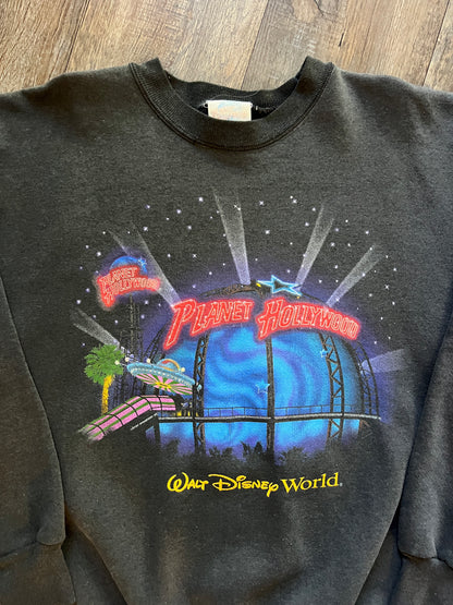 734 -Black Planet Hollywood WDW Logo Crewneck