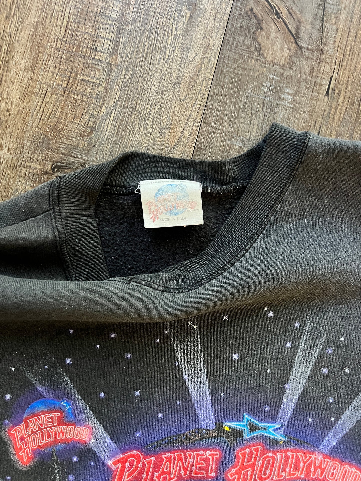 734 -Black Planet Hollywood WDW Logo Crewneck
