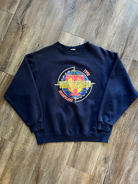 735 -Black 1998 Disneyland Tomorrowland Crewneck - L