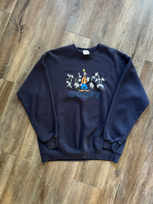 737 -Black Goofy Crewneck - L