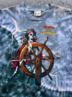 1440 - Grey Tie-Dye Pirates of the Caribbean Lightning Skeleton Sailor Tee - XL