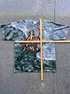 1440 - Grey Tie-Dye Pirates of the Caribbean Lightning Skeleton Sailor Tee - XL