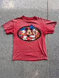 1428 - Burgundy Washed Mickey, Goofy, & Donald Tee - M