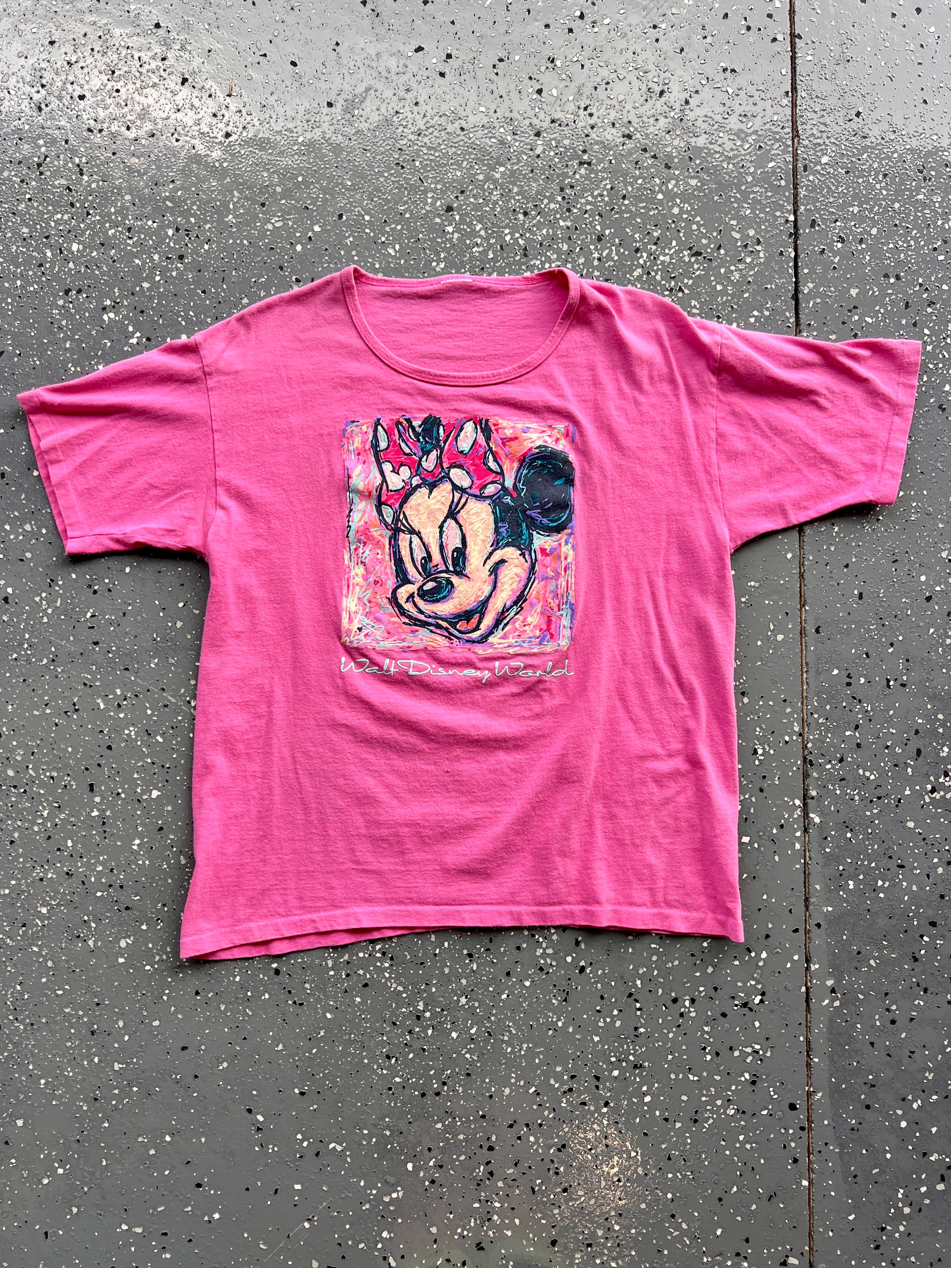 1443 - Pink Minnie Mouse WDW Sketch Logo Tee - NT/M