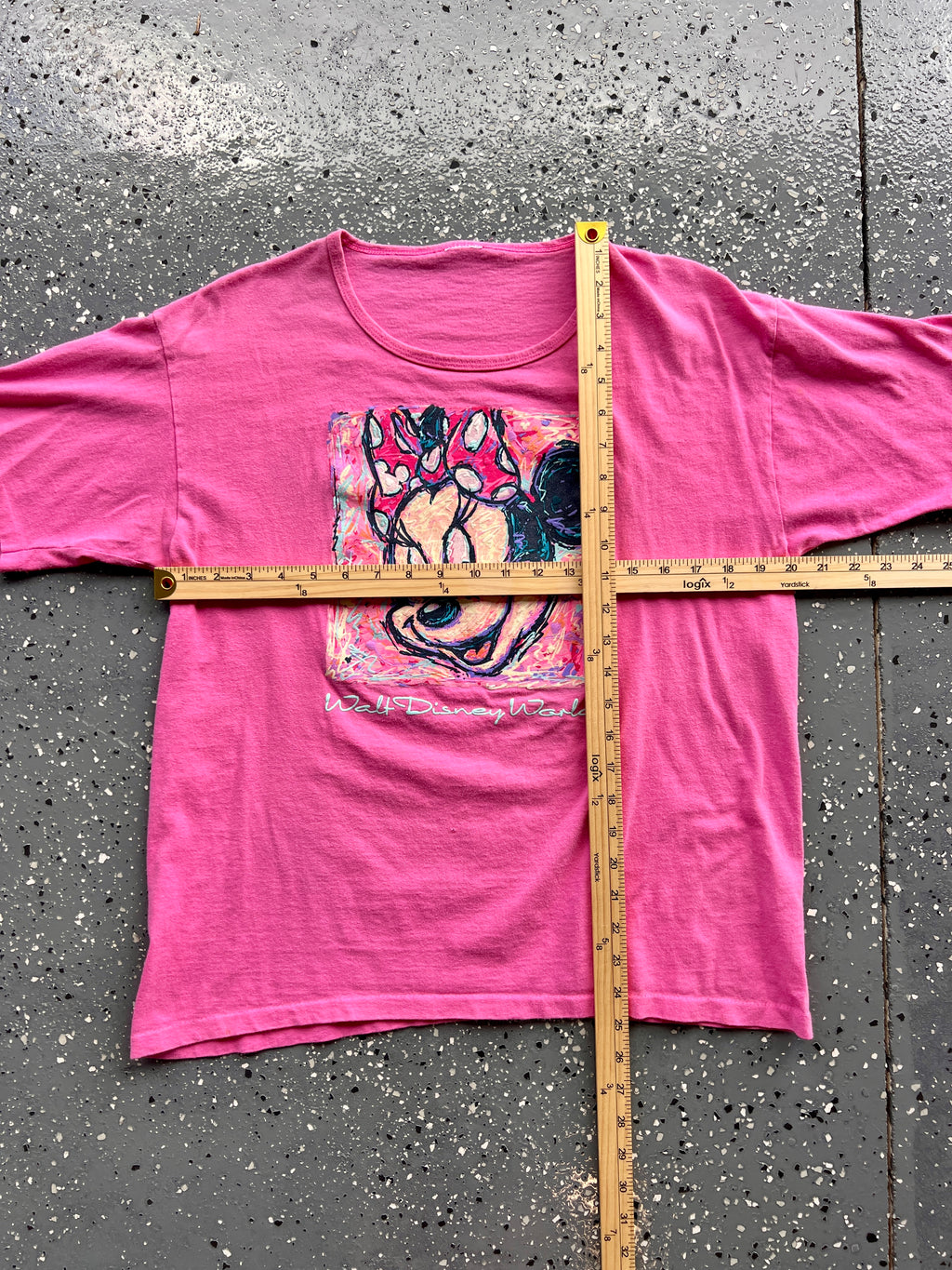 1443 - Pink Minnie Mouse WDW Sketch Logo Tee - NT/M