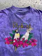 1446 - Purple Polynesian Resort Bird Flowers Tee - NT/M