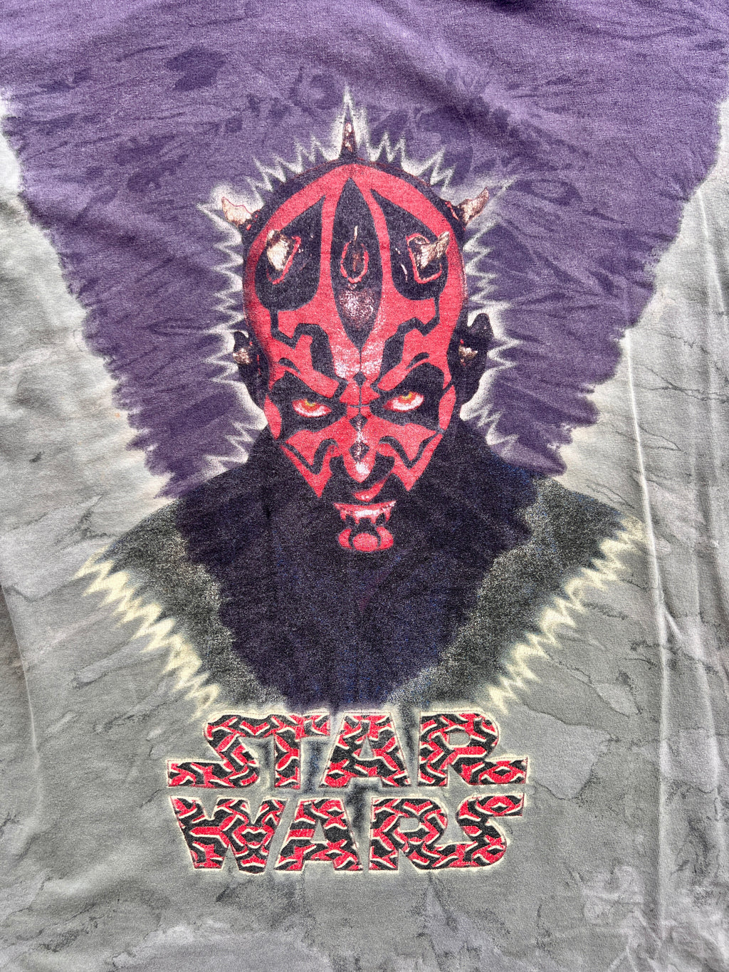 1447 - Blue & Grey Tie-Dye Darth Maul Star Wars Tee - M