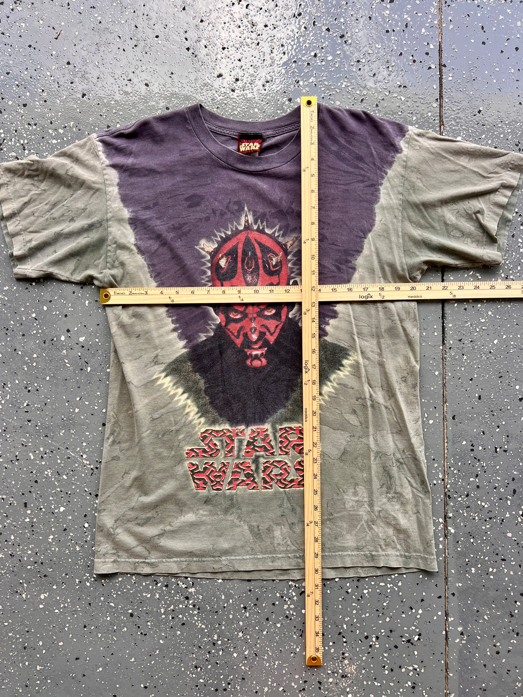 1447 - Blue & Grey Tie-Dye Darth Maul Star Wars Tee - M