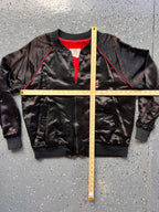 1451 - Black Satin Embroidered The Disney Channel Bomber - XL