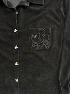 1452 - Black The Disney Store Courdoroy Embroidered Mickey Pocket Button Up - NT/2XL