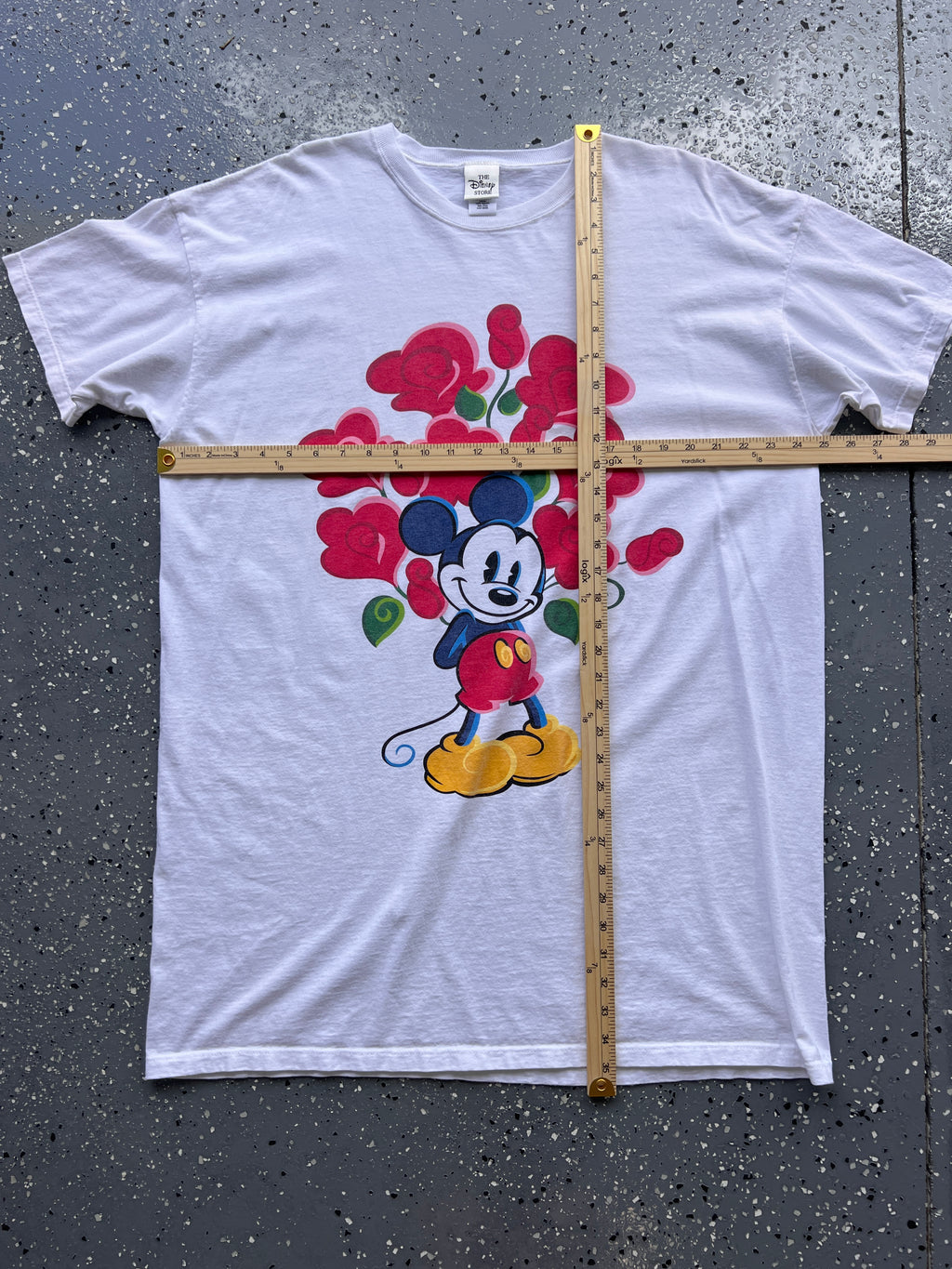 1454 - White Mickey with Bouquet Tee - 2XL
