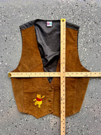 1455 - Brown Embroidered Winnie the Pooh Button Up Vest - NT/M