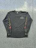 1456 - Black Pirates of the Caribbean Skull & Crossbones Flames Long Sleeve - M