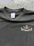 1456 - Black Pirates of the Caribbean Skull & Crossbones Flames Long Sleeve - M