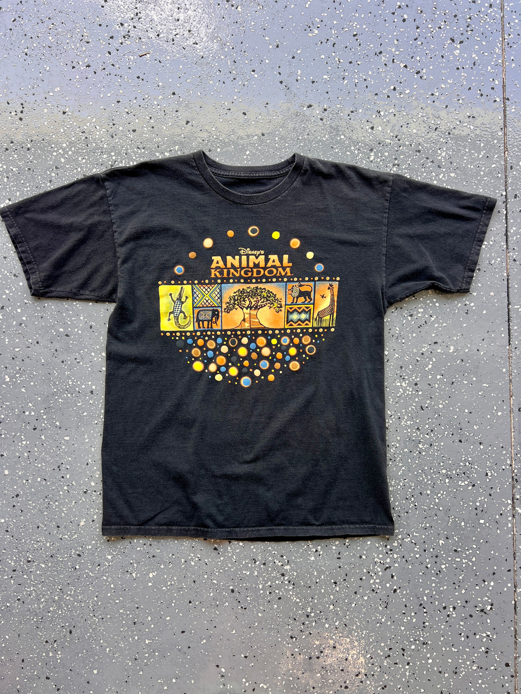 1457 - Black Animal Kingdom Logo Dot Tee - NT/M