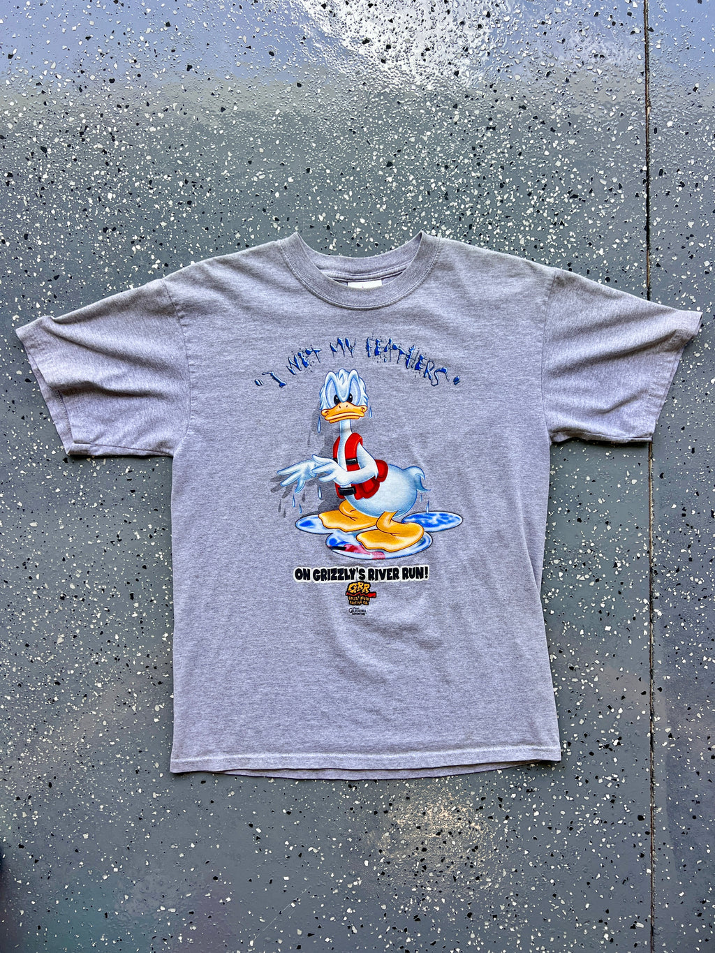 1459 - Heather Grey Donald I Wet My Feathers Grizzly River Run Tee - M