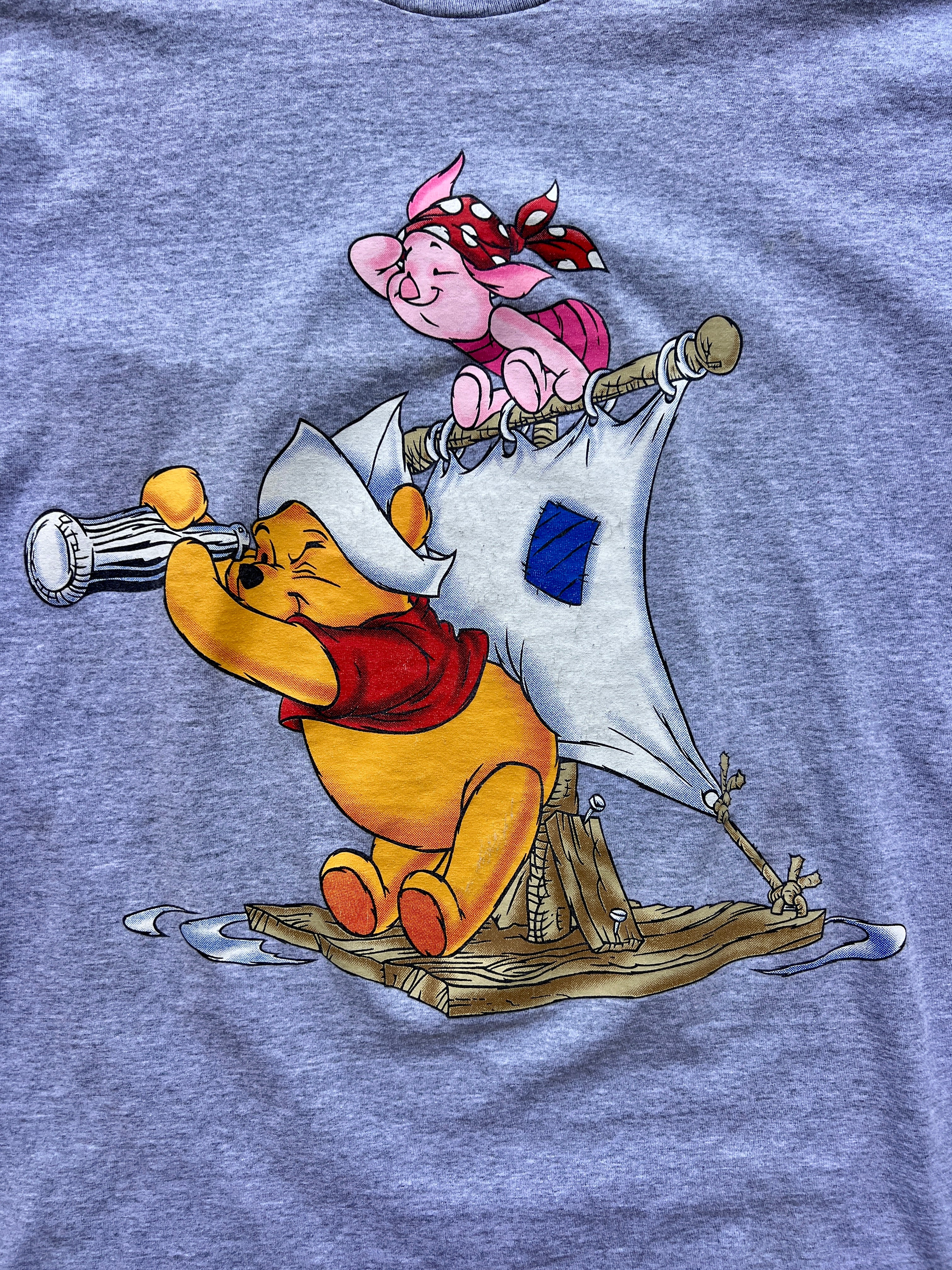 1460 - Heather Grey Pirate Piglet & Sailor WTP Tee - XL
