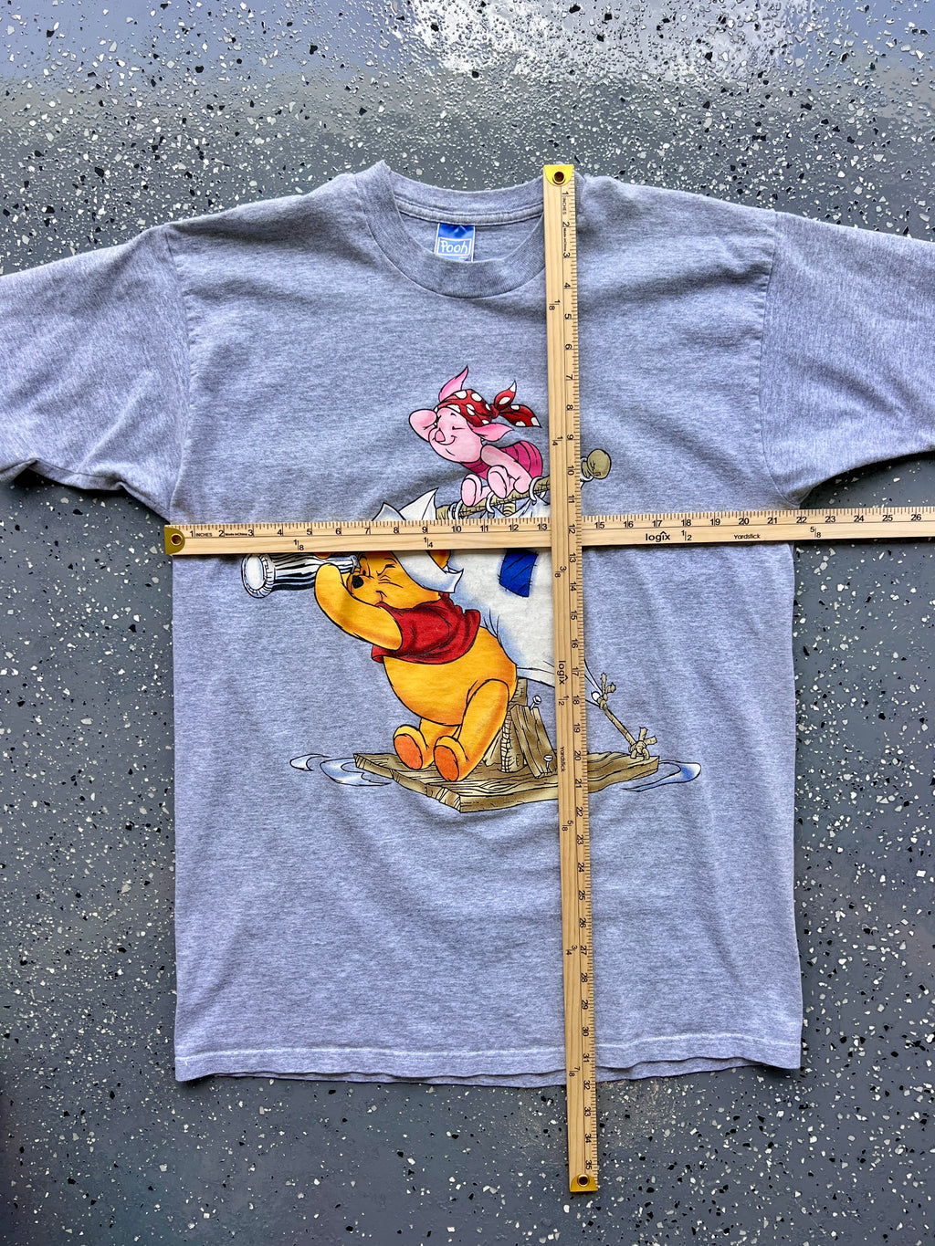 1460 - Heather Grey Pirate Piglet & Sailor WTP Tee - XL