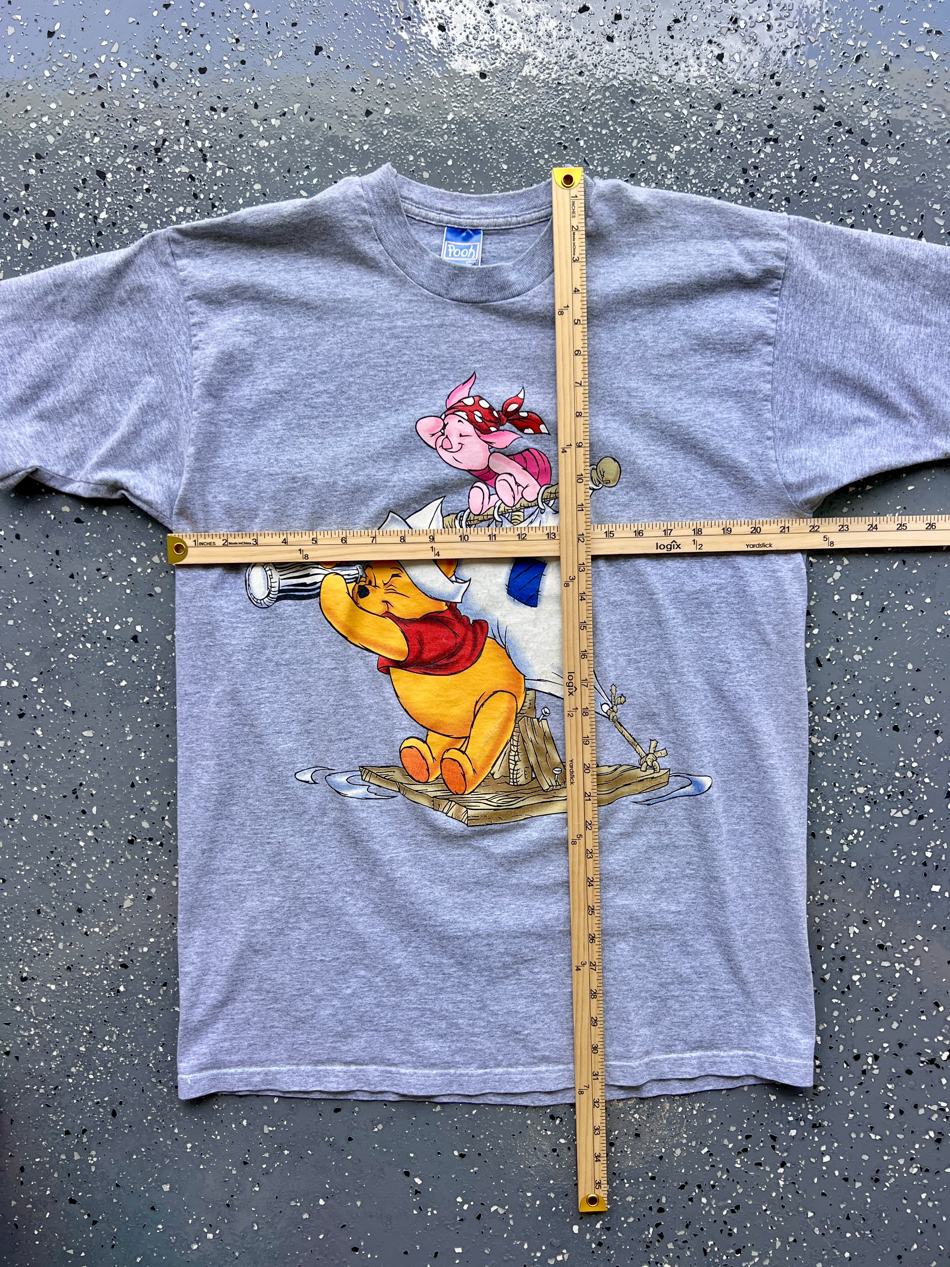 1460 - Heather Grey Pirate Piglet & Sailor WTP Tee - XL