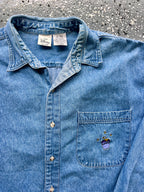 1461 - Denim Embroidered WTP & Friends Button Up - XL