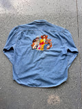 1461 - Denim Embroidered WTP & Friends Button Up - XL