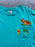 1407 - Green Embroidered WTP & Tigger Sunflower Pocket Tee - 2XL