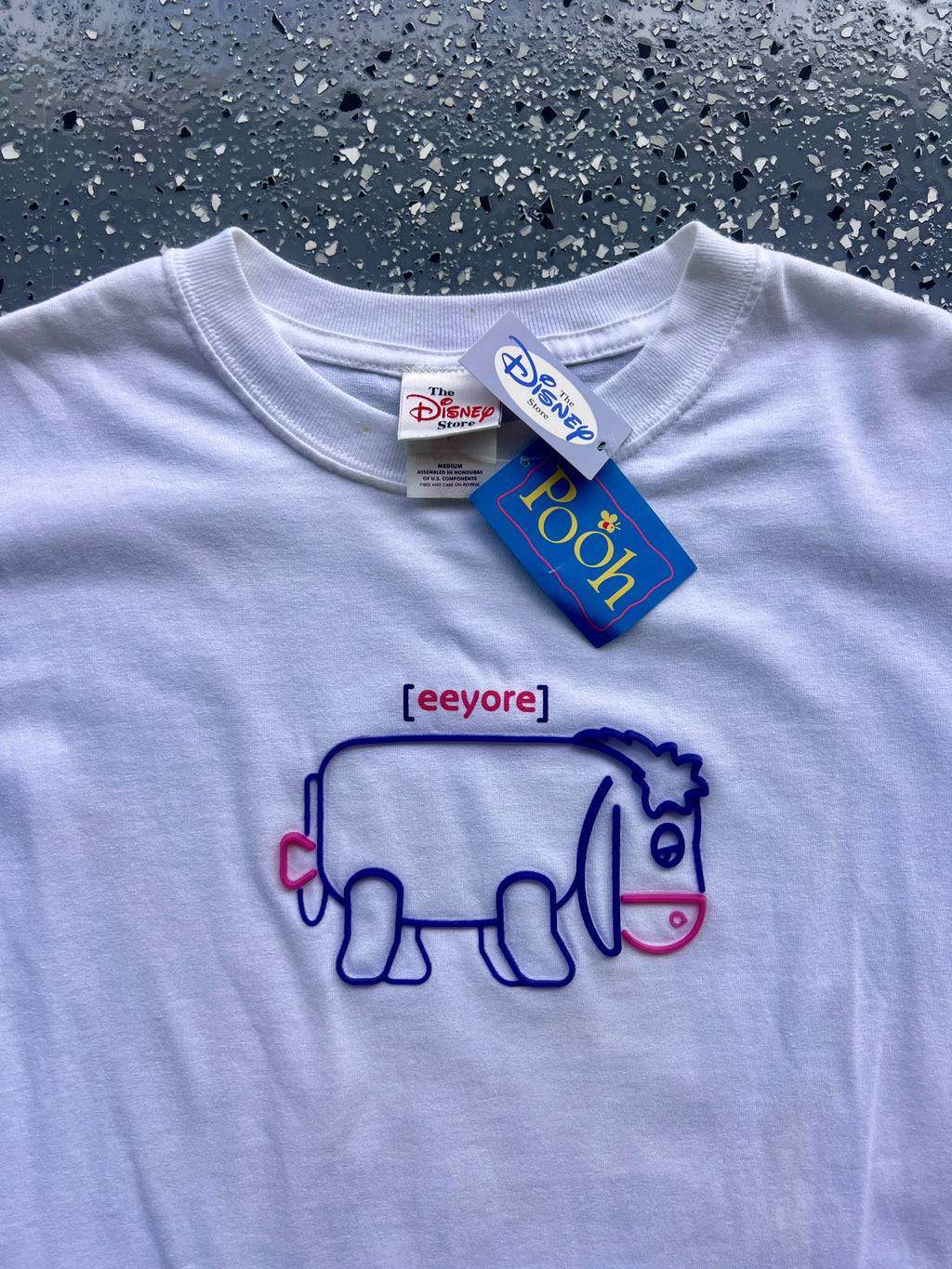 1463 - NWT White, Purple, Pink Disney Store Eeyore Tee - M