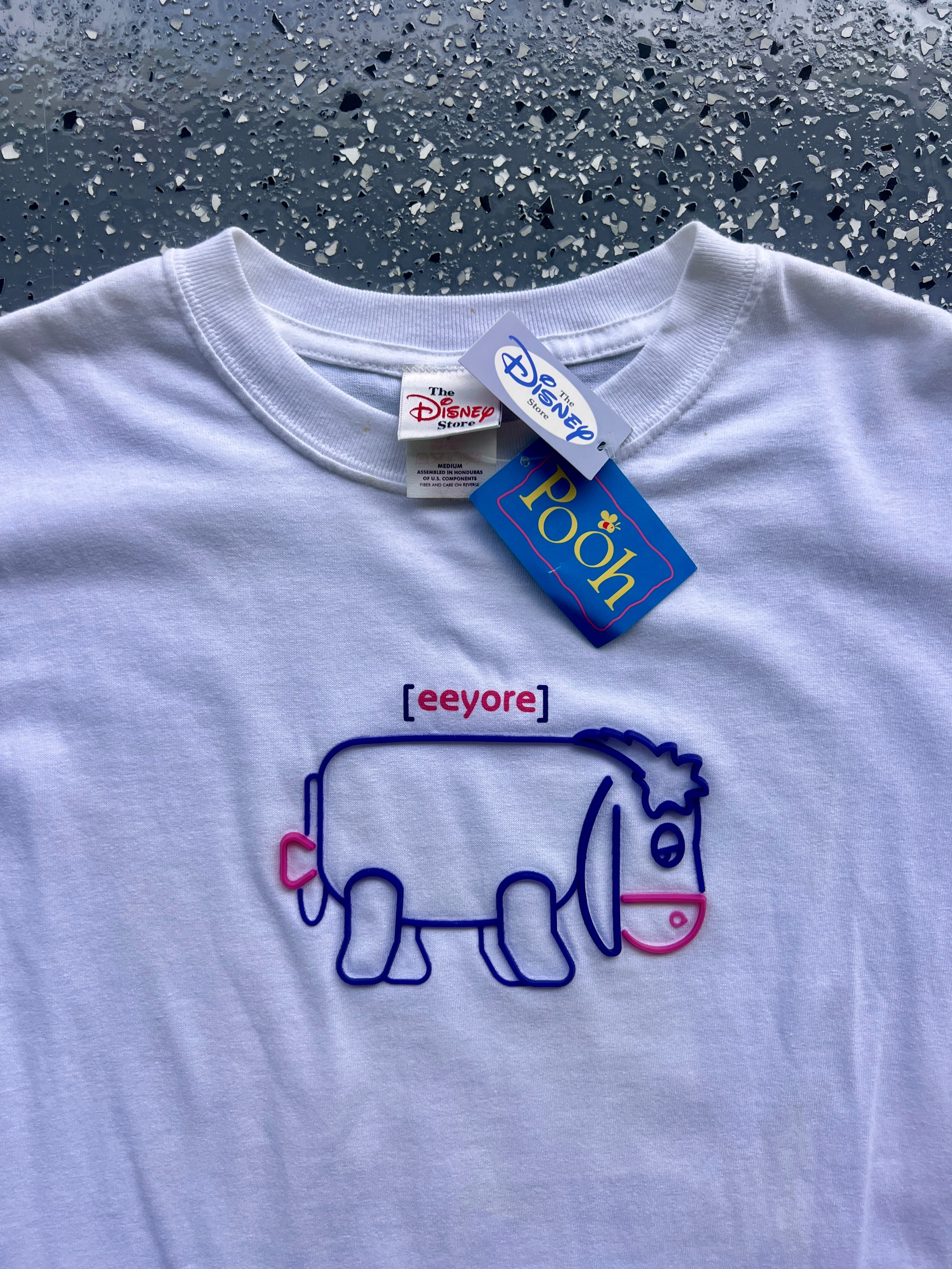1463 - NWT White, Purple, Pink Disney Store Eeyore Tee - M