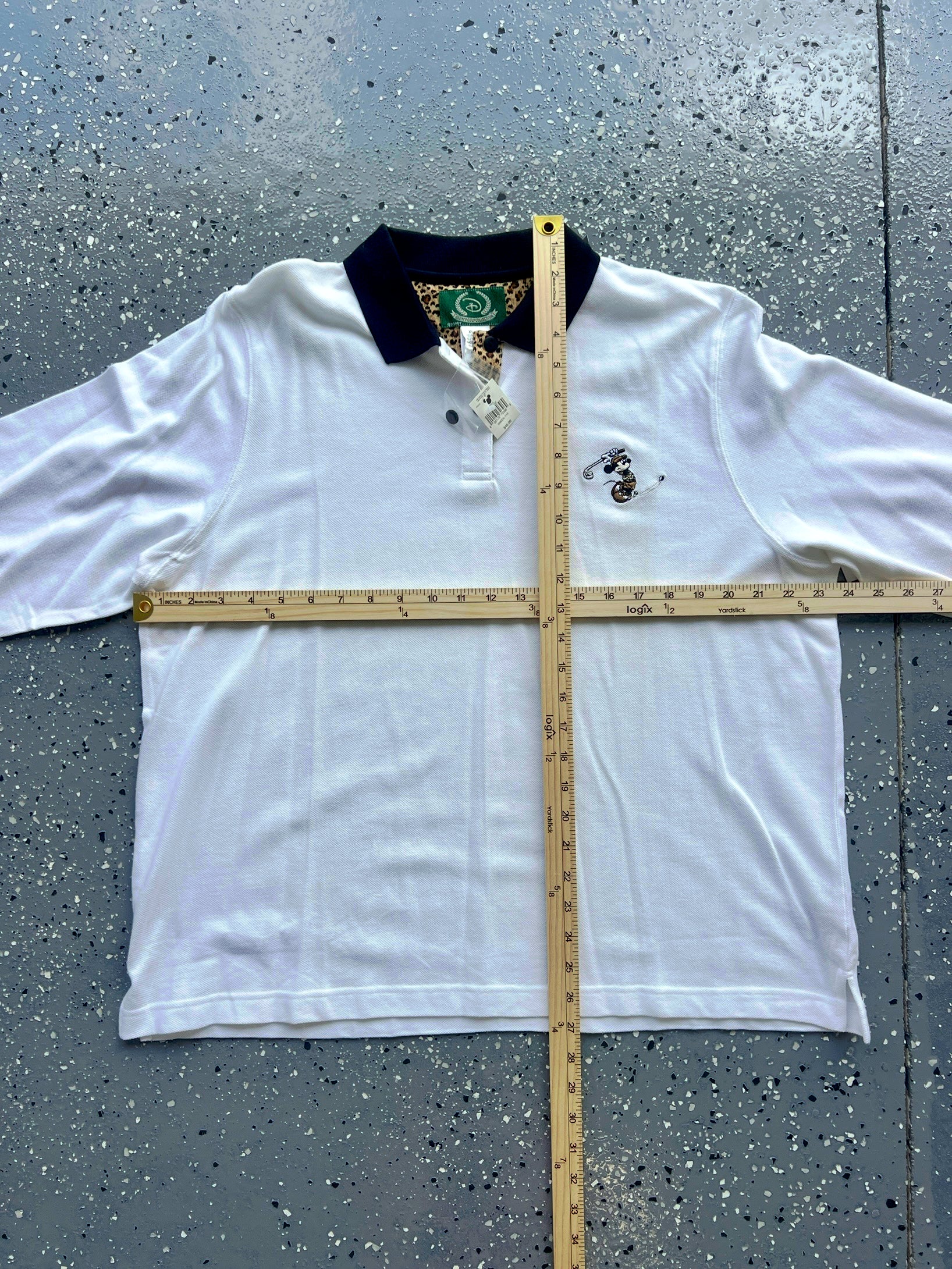 1464 - NWT White Leopard Print Embroidered Minnie Golf Polo - XL