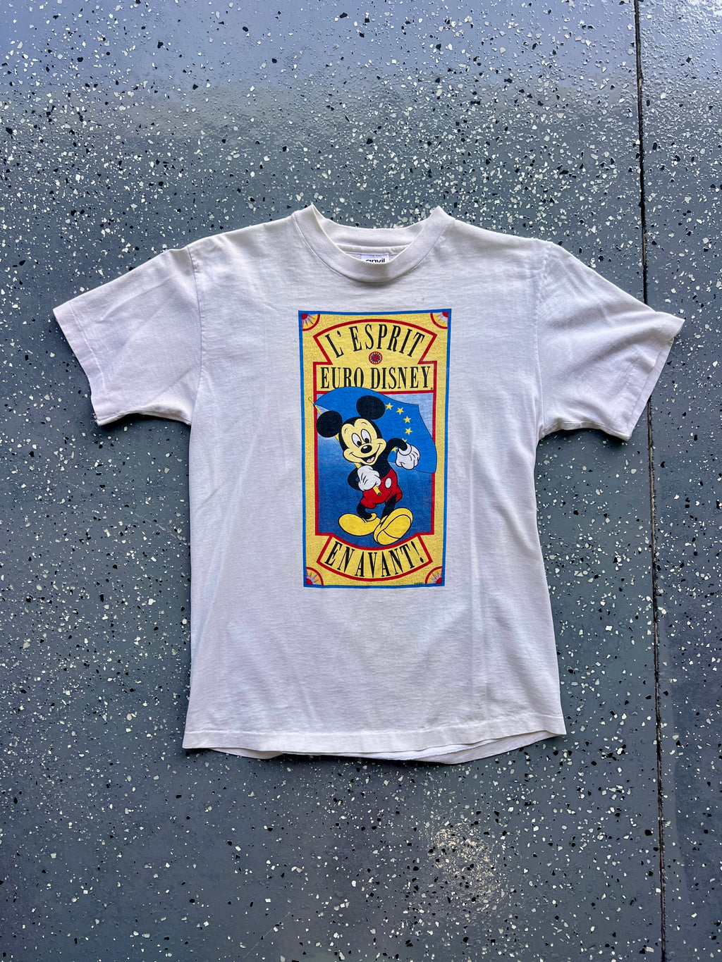 1465 - White Euro Disney Opening Day Tee - L