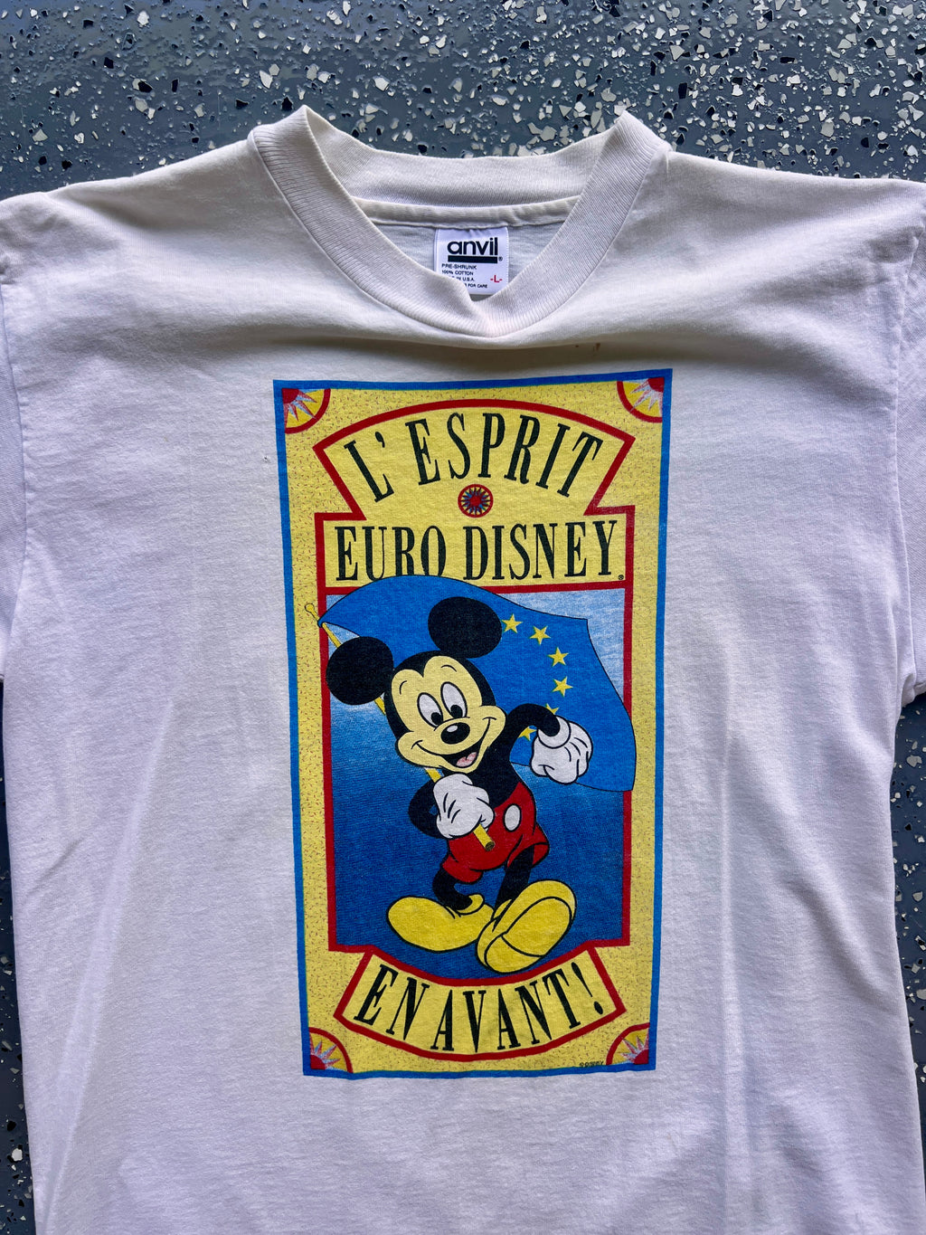 1465 - White Euro Disney Opening Day Tee - L
