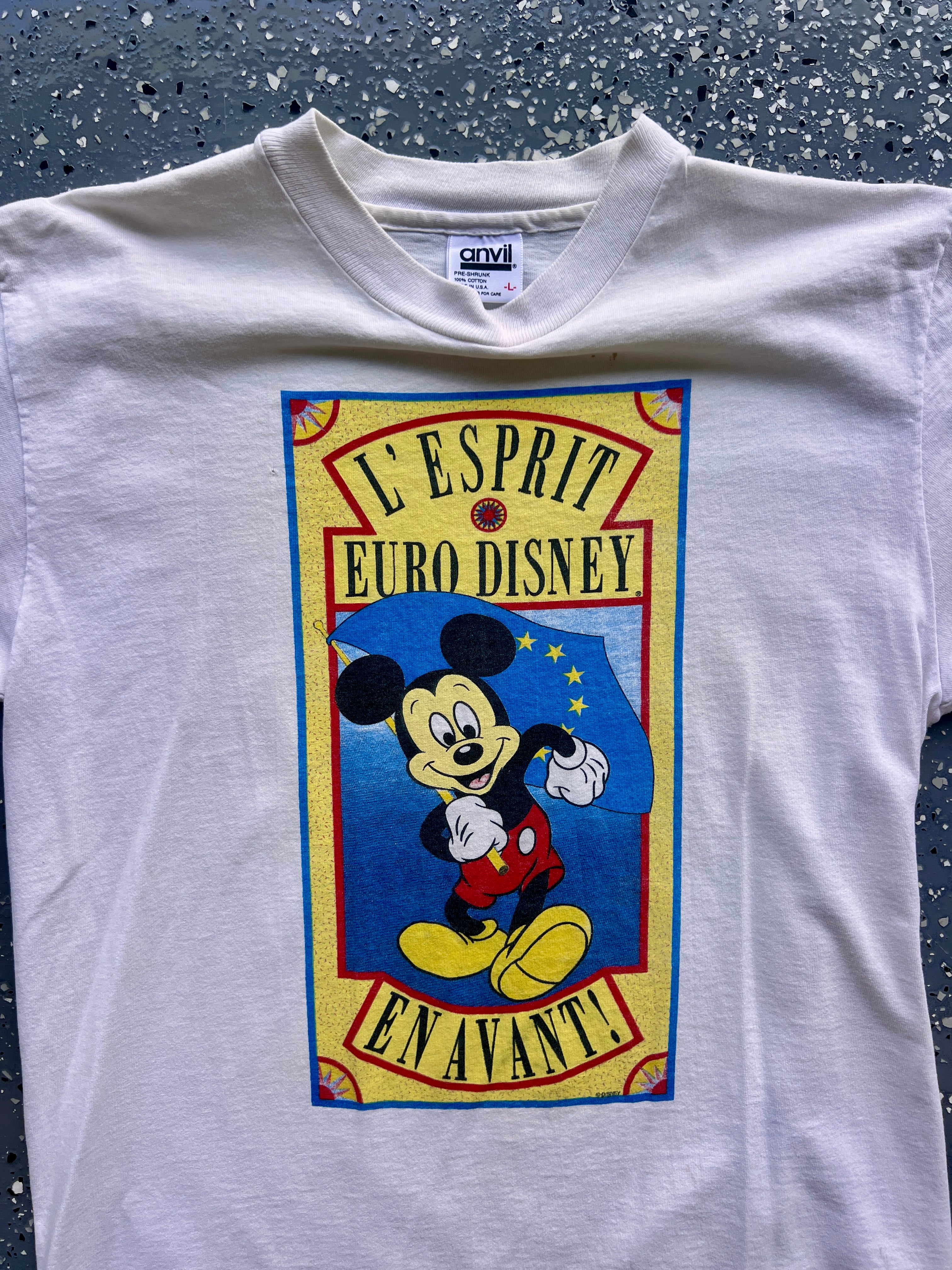 1465 - White Euro Disney Opening Day Tee - L