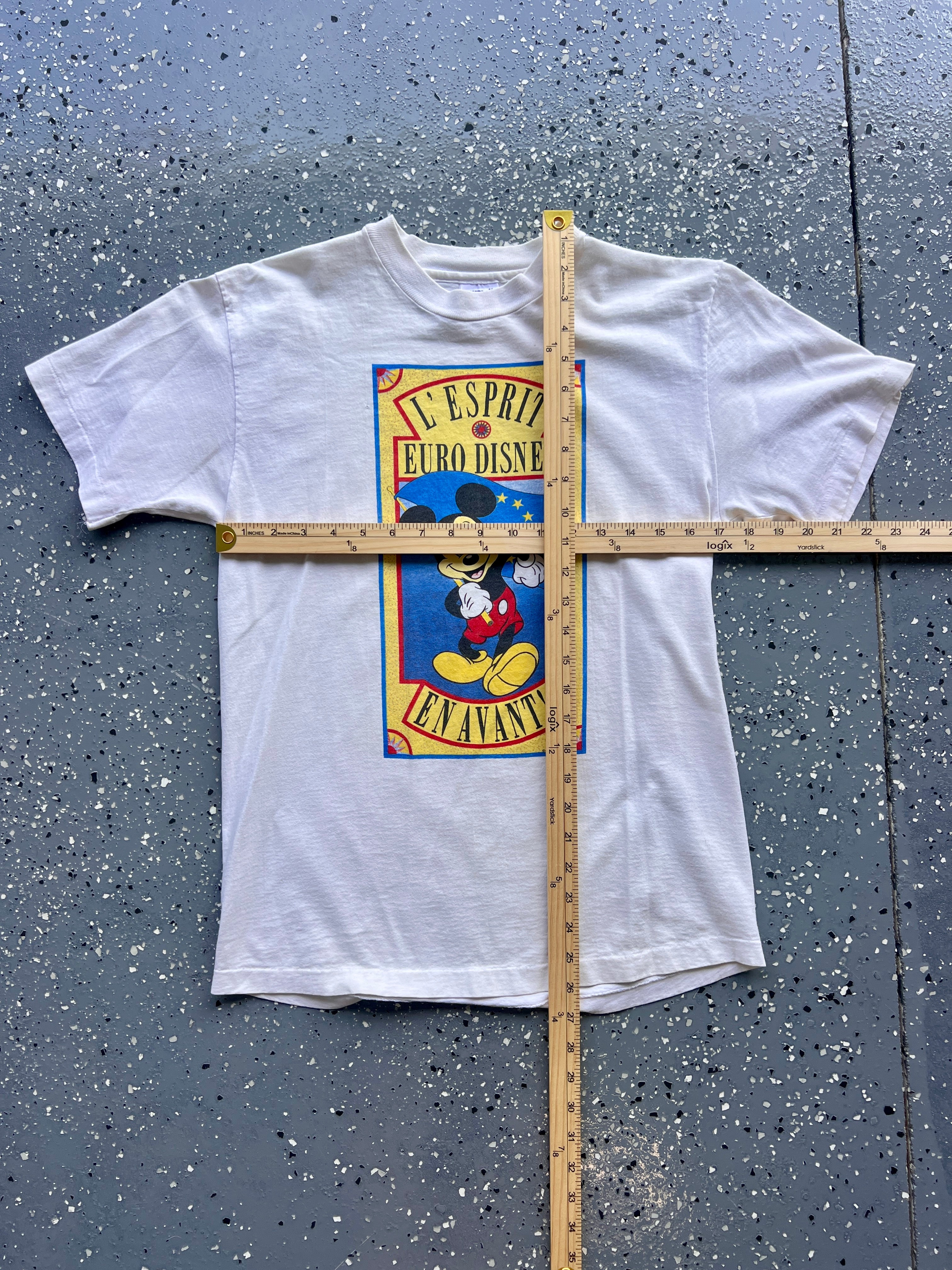 1465 - White Euro Disney Opening Day Tee - L