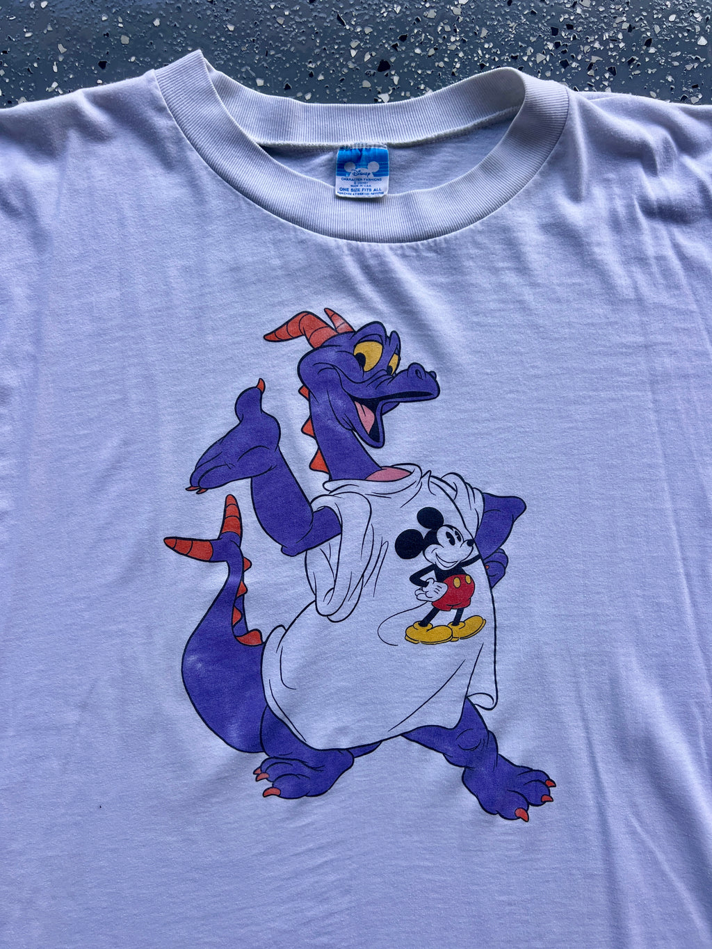 1466 - White Figment Wearing Mickey Poncho Tee - OSFA