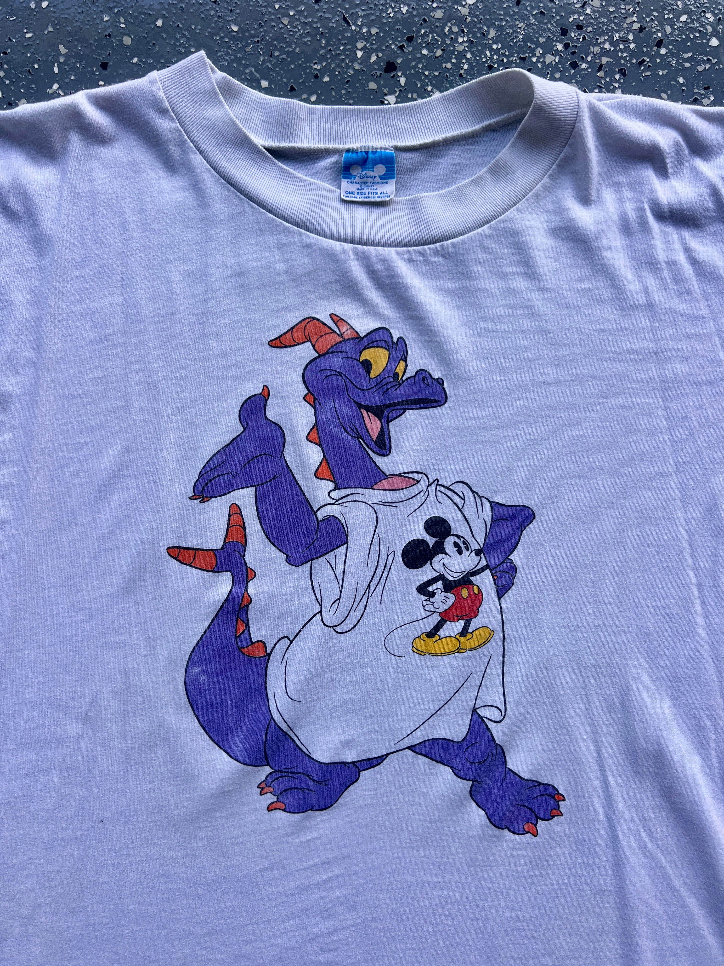 1466 - White Figment Wearing Mickey Poncho Tee - OSFA