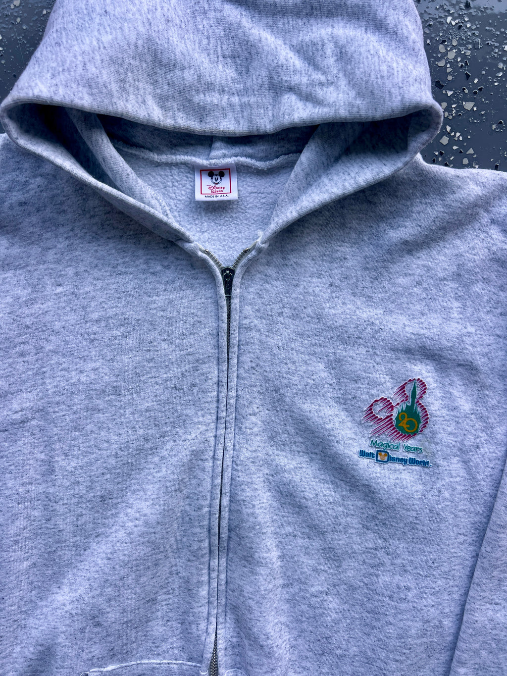 1467 - Heather Grey WDW 20th Anniversary Zip Up Hoodie - XL