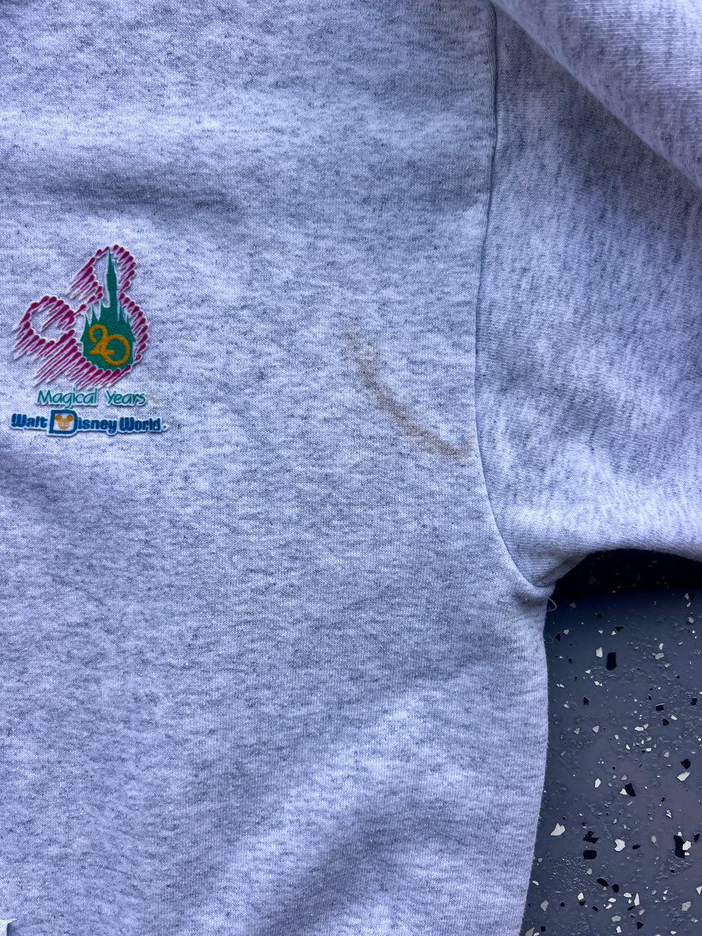 1467 - Heather Grey WDW 20th Anniversary Zip Up Hoodie - XL
