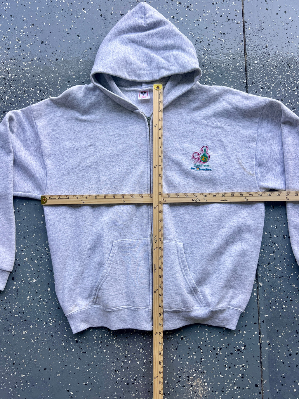 1467 - Heather Grey WDW 20th Anniversary Zip Up Hoodie - XL