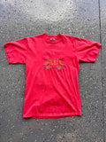 1469 - Red Embroidered Floral Mickey Head Tee - M
