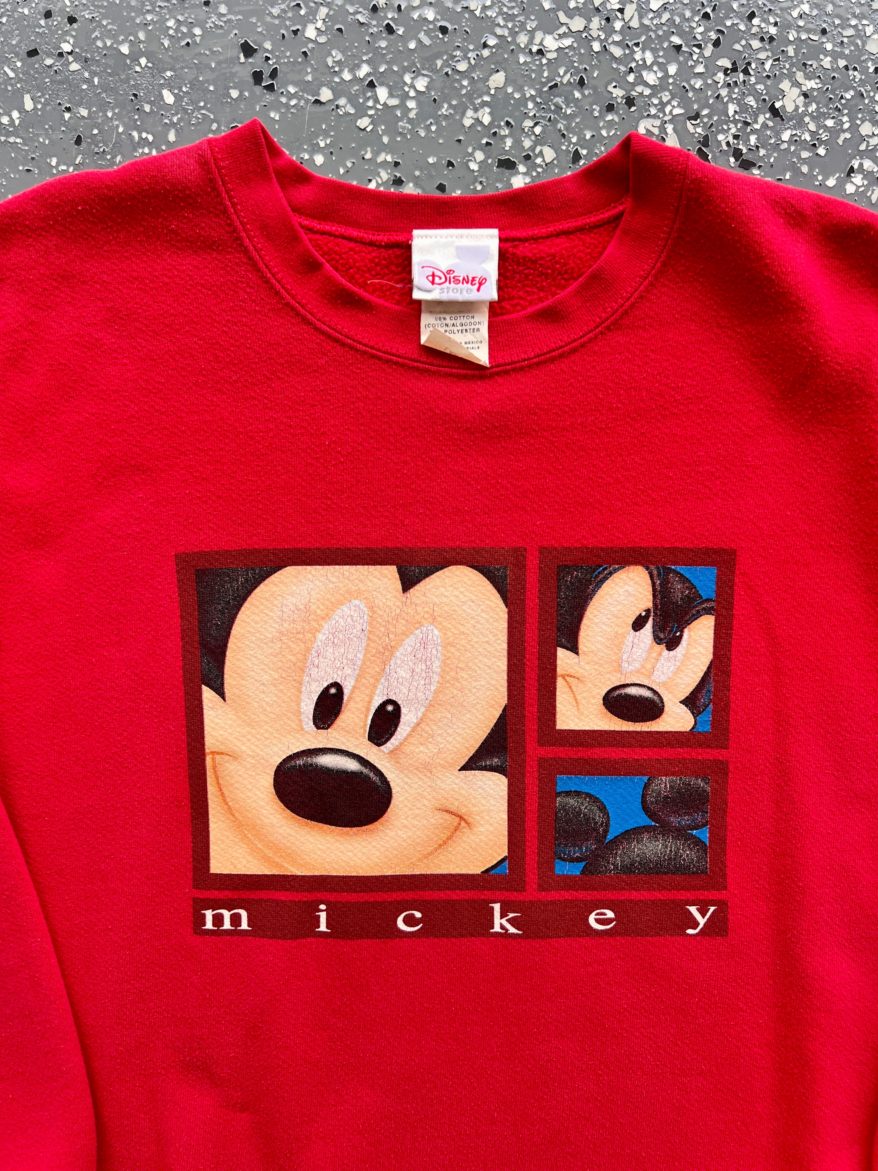 1472 - Red Mickey Box Crewneck - L